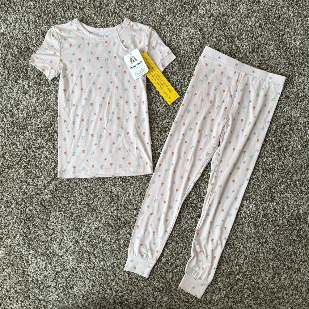 Emerson And Friends | Girl's Pink Floral Sweet Blooms Pajama Set Size 4/5T NWT